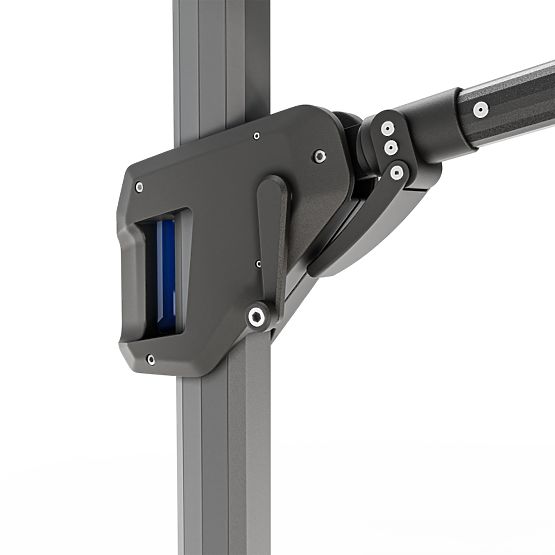 Umbrelă de grădină cu braț Shade 4x3 m cu husă, rotativă 360°, bej