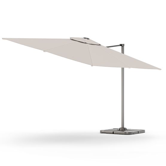 Umbrelă de grădină cu braț Shade 4x3 m cu husă, rotativă 360°, bej