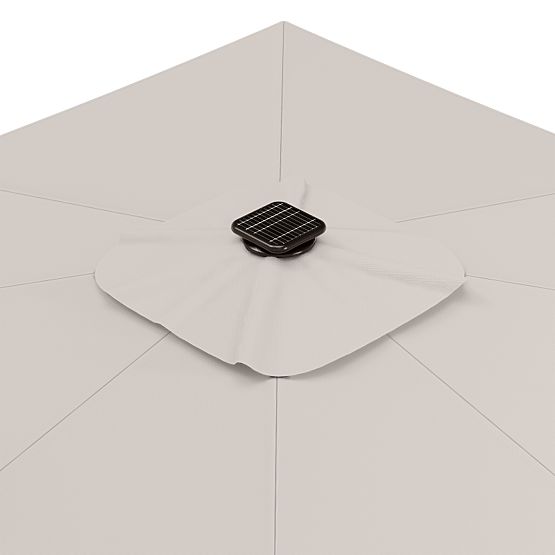 Umbrelă de grădină cu braț Shade Deluxe 4x3 m cu husă și iluminare LED solară, rotativă