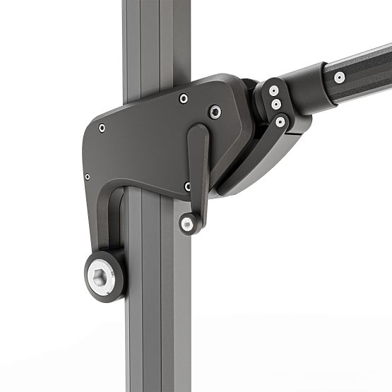 Umbrelă de grădină cu braț Shade Deluxe 4x3 m cu husă și iluminare LED solară, rotativă