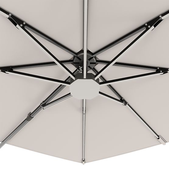 Umbrelă de grădină cu braț Shade Deluxe 4x3 m cu husă și iluminare LED solară, rotativă