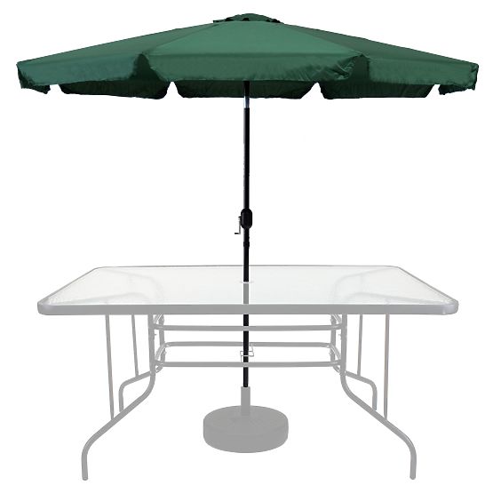 Umbrelă de grădină mare 3m înclinată, rabatabilă cu manivelă verde