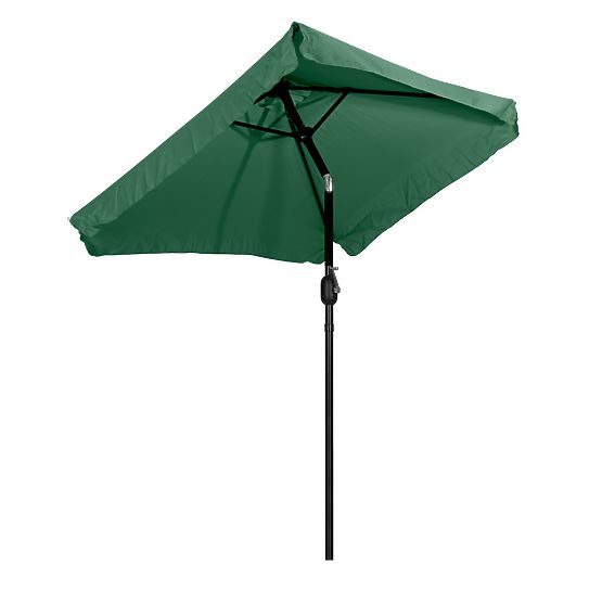 Umbrelă de grădină mare, dreptunghiulară, înclinabilă, cu manivelă verde 200 x 140 cm