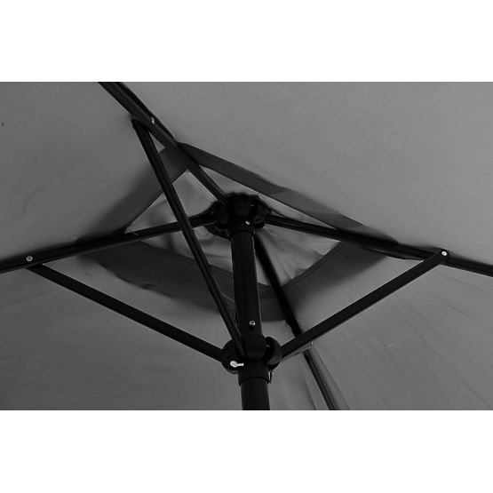 Umbrelă de grădină mare dreptunghiulară înclinată, pliabilă, cu manivelă, gri, 200 x 140 cm