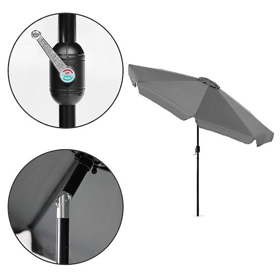 Umbrelă de grădină mare înclinată 3m cu manivelă gri