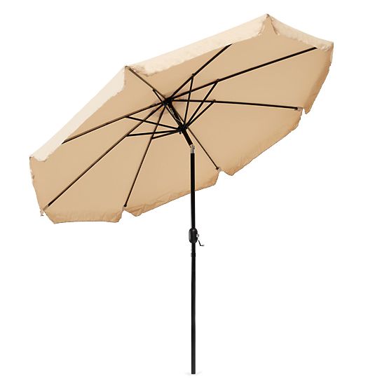 Umbrelă de grădină mare, înclinată, cu manivelă, bej, 3m
