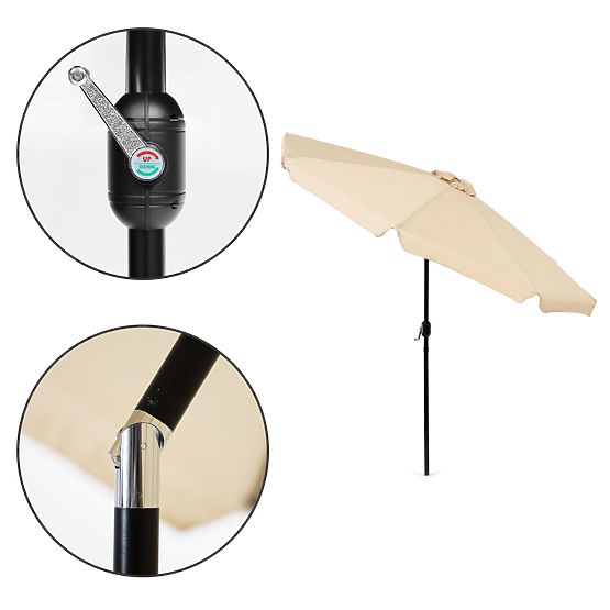 Umbrelă de grădină mare, înclinată, cu manivelă, bej, 3m
