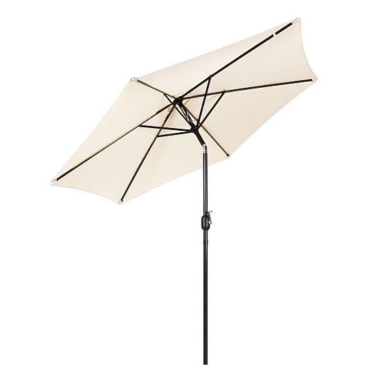 Umbrelă de grădină mare, înclinată, pliabilă, cu manivelă, 6 spițe, bej, 270 cm