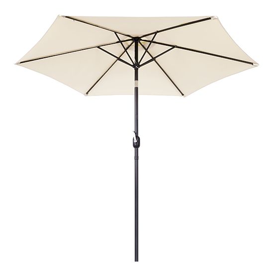 Umbrelă de grădină mare, înclinată, pliabilă, cu manivelă, 6 spițe, bej, 270 cm
