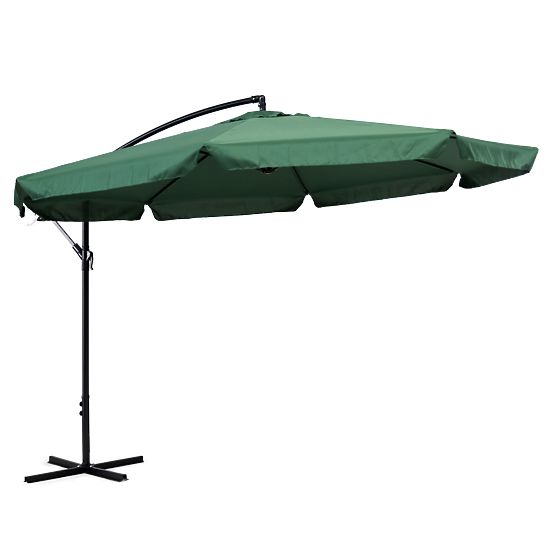 Umbrelă de grădină mare, pliabilă, cu braț extensibil, 3,5m verde