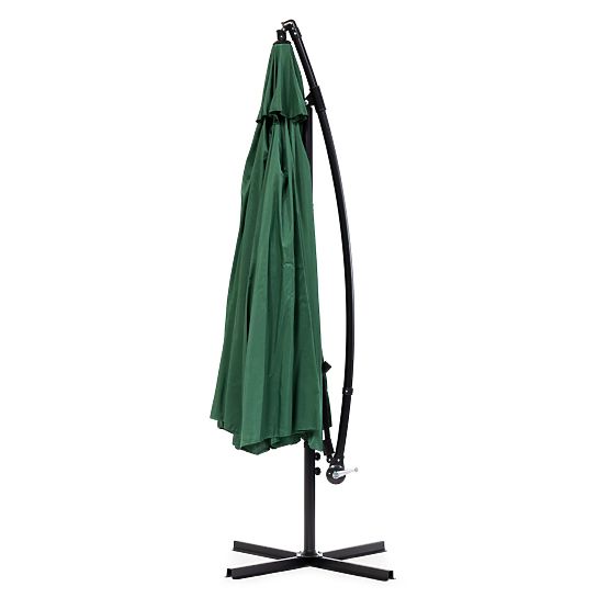 Umbrelă de grădină mare, pliabilă, cu braț extensibil, 3,5m verde