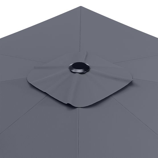Umbrelă de grădină pe braț Shade 4x3 m cu husă, rotativă 360°, gri