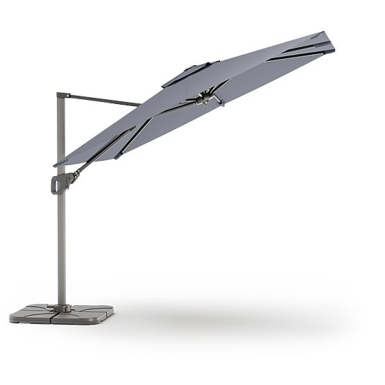 Umbrelă de grădină pe braț Shade 4x3 m cu husă, rotativă 360°, gri