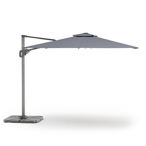 Umbrelă de grădină pe braț Shade 4x3 m cu husă, rotativă 360°, gri