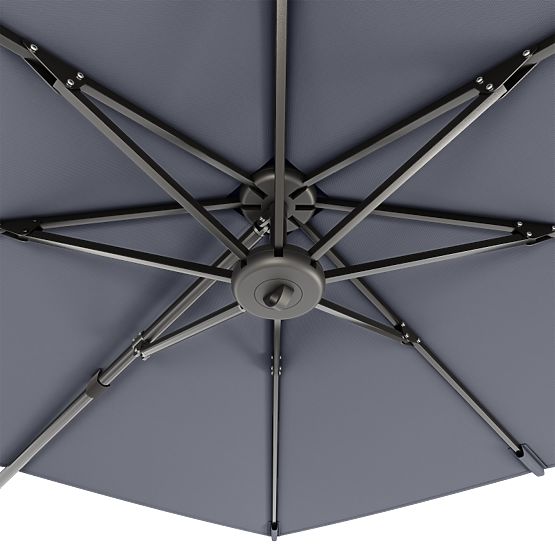 Umbrelă de grădină pe braț Shade 4x3 m cu husă, rotativă 360°, gri