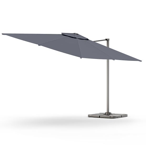 Umbrelă de grădină pe braț Shade 4x3 m cu husă, rotativă 360°, gri