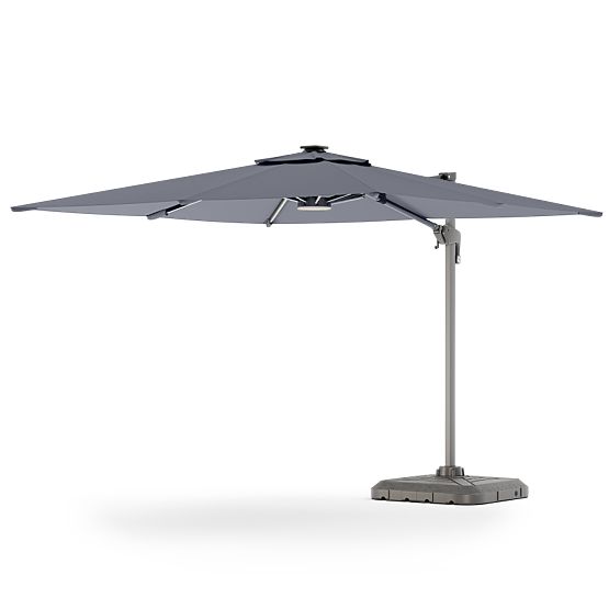 Umbrelă de grădină pe suport Shade Deluxe 4x3 m cu husă și iluminare LED solară, rotativă