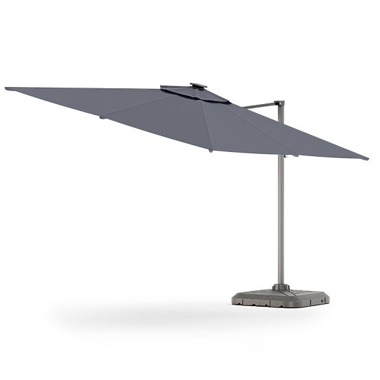 Umbrelă de grădină pe suport Shade Deluxe 4x3 m cu husă și iluminare LED solară, rotativă