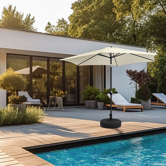 Umbrelă de grădină pliabilă pentru balcon, reglabilă, 210 cm, bej