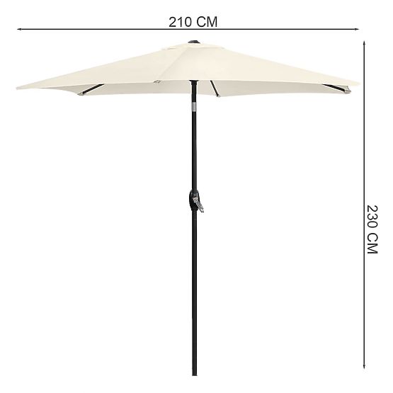 Umbrelă de grădină pliabilă pentru balcon, reglabilă, 210 cm, bej