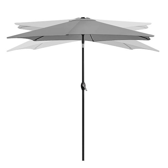 Umbrelă de grădină pliabilă pentru balcon, reglabilă, 210 cm, gri