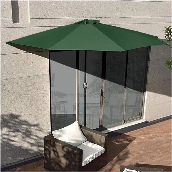 Umbrelă de grădină semi-rotundă pentru terasă 2,7m verde