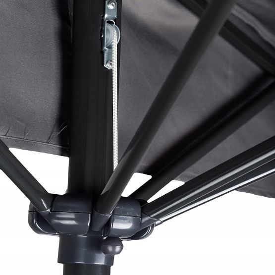 Umbrelă de soare semicirculară pentru terasă - gri