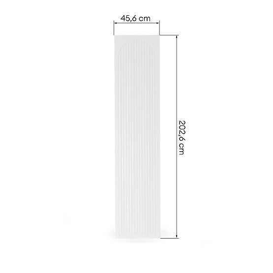 Ușă pentru dulap Neroli, 45,6 cm, caneluri arcuite, albă, dreapta