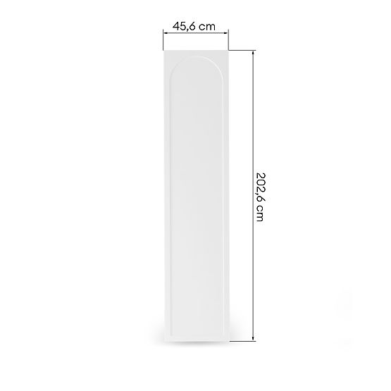 Ușă pentru dulap Neroli, 45,6 cm, inserție arcuită, albă, stânga