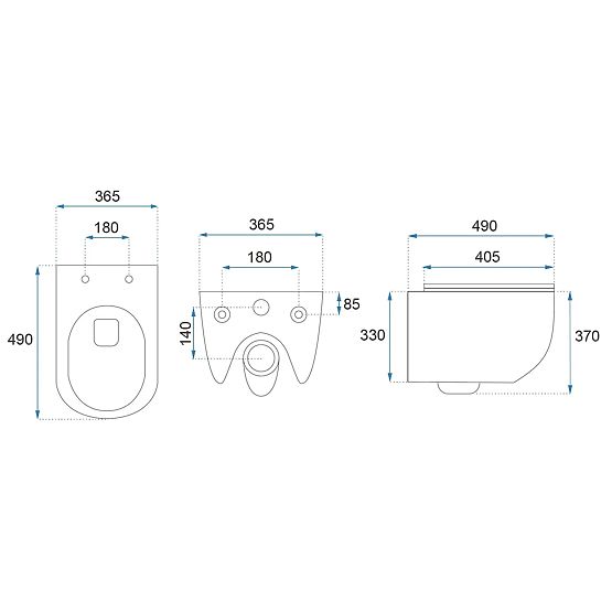 Vas de toaletă suspendat Rea Carlo Mini Tornado GOLD EDGE