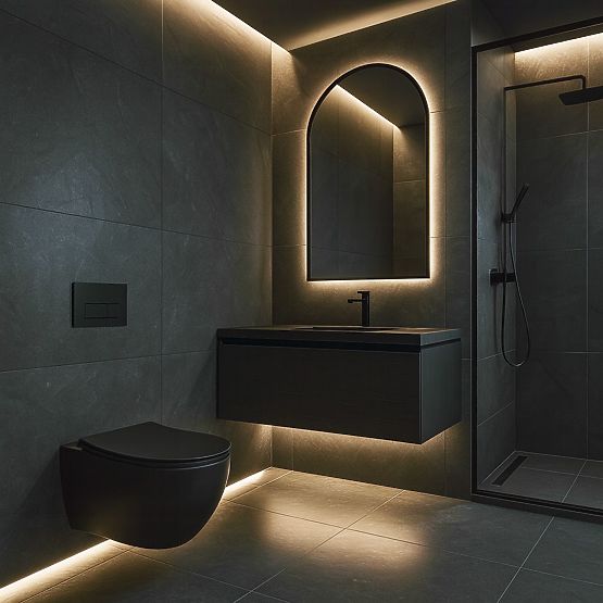 Vas de toaletă suspendat Rea Carlo Mini Tornado NF NEGRU MAT