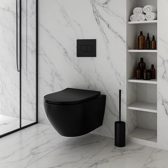Vas de toaletă suspendat Rea Carlo Mini Tornado NF NEGRU MAT