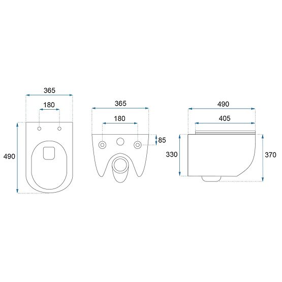 Vas de toaletă suspendat Rea Carlo Mini Tornado NF