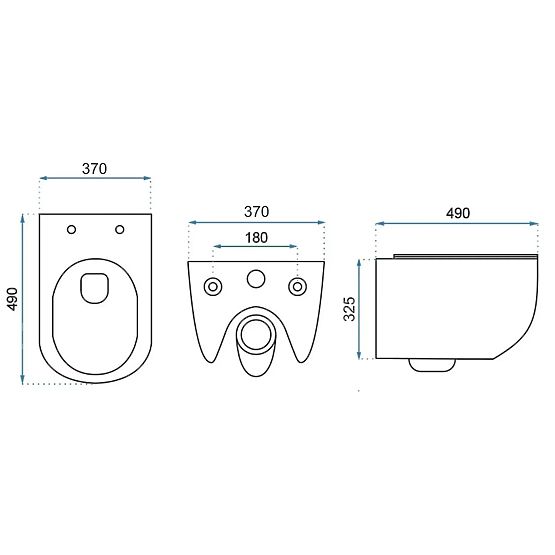 Vas de toaletă suspendat Rea Carter Tornado Aiax Shiny