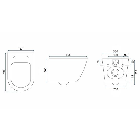 Vas de toaletă suspendat Rea Tito Tornado NFQ