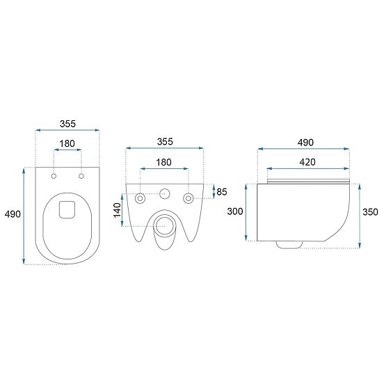 Vas WC suspendat Rea Carlo Mini Tornado NFQ Auriu Alb