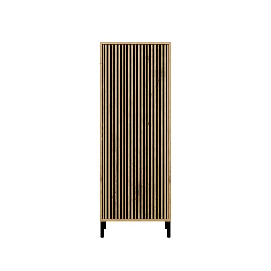 Vitrină KAMARO 1DD SLIM STEJAR ARTISAN Panou Frontal Lamelar