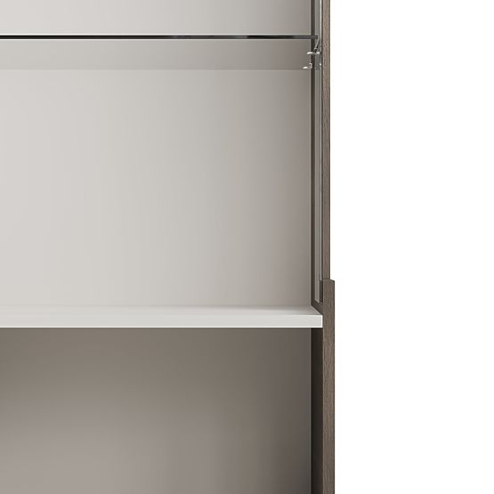 Vitrină RANDOM 2 în 1 cașmir / nuc / negru