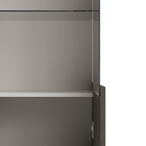 Vitrină RANDOM 2 în 1 cașmir / nuc / negru