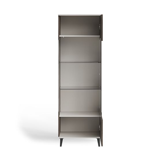 Vitrină RANDOM 2 în 1 cașmir / nuc / negru