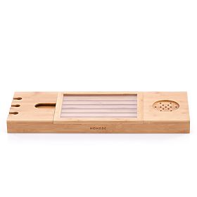 Accesorii de baie MELEDYN culoare maro deschis în stil boho, de sine stătătoare pentru utilizare int