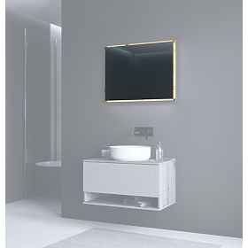 AVIOLA Oglindă 80 cm + LED stejar artisan