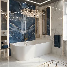 Cadă de colț din acril BELLANTO SLIM 170 Dreapta, Rea