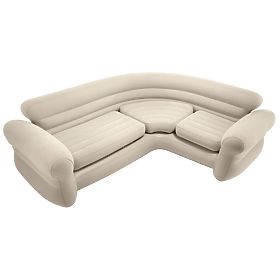 Canapea de colț gonflabilă cu patru locuri 257x203x76 cm bej INTEX 68575