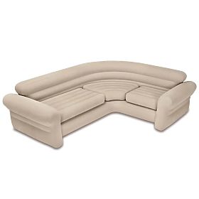 Canapea de colț gonflabilă cu patru locuri 257x203x76 cm bej INTEX 68575