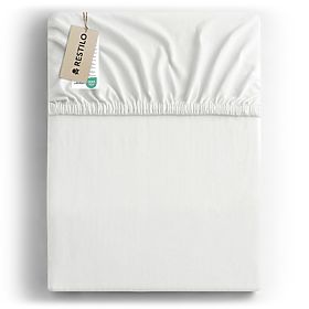 Cearșaf AMBER culoare alb stil clasic material jersey 180-200x200 DecoKing