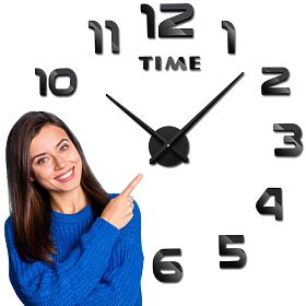 Ceas de perete DIY NEPRI 65 - 130 cm - negru 3D