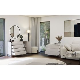 Comodă AMBER 1D4S Dulap 1 Ușă 4 Sertare pentru Dormitor Livingroom CAȘMIR Bej