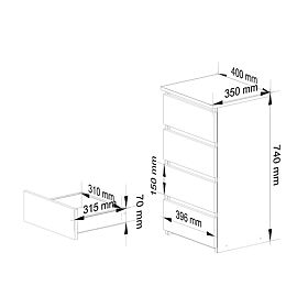 COMODĂ CL4 PK STEJAR ARTISAN / ALB