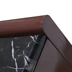 Comodă cu patru uși Loren, bordo/maro, marmură, lucioasă